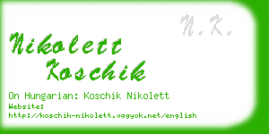 nikolett koschik business card